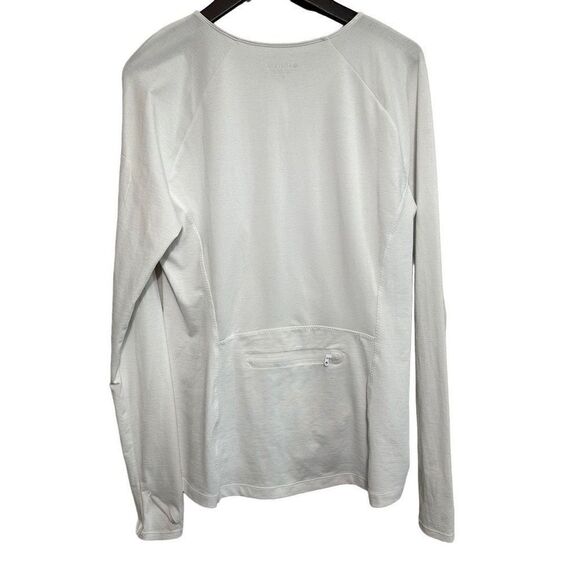 Athleta Pacifica Wrap Front Top Shirt Bright White size large - Picture 6 of 9